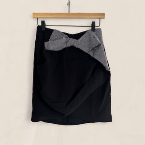 IRO talyan Mini black rhinestone bow mini skirt size 36/ 4 nwt